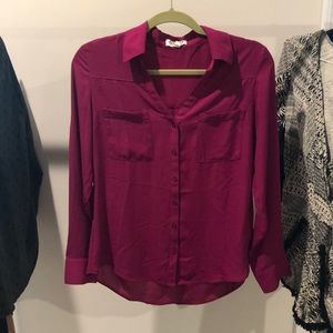 Express portofino long sleeve button down top